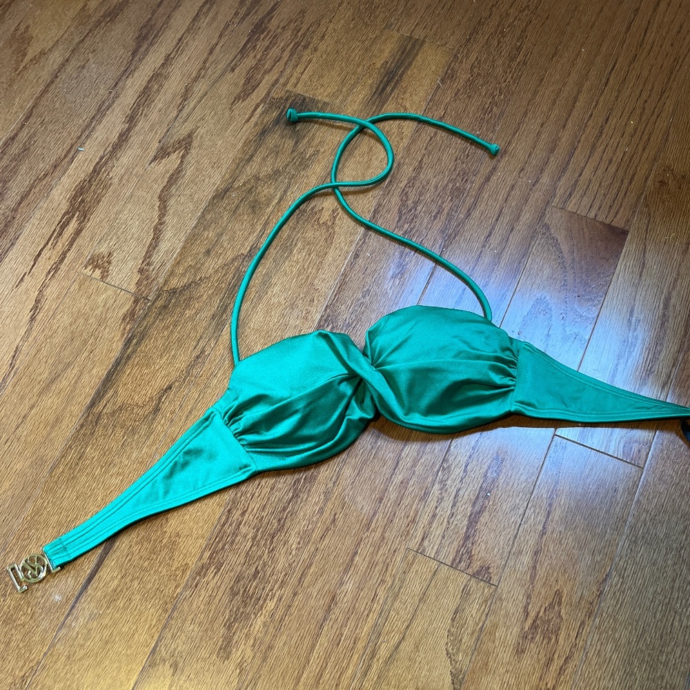 Victoria’s Secret emerald green strapless bandeau bikini top 32a S XS